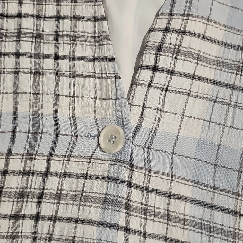 NWT Melrose and Market Blazer XL Lightweight Lined Plaid Seersucker Jacket - Picture 5 of 8